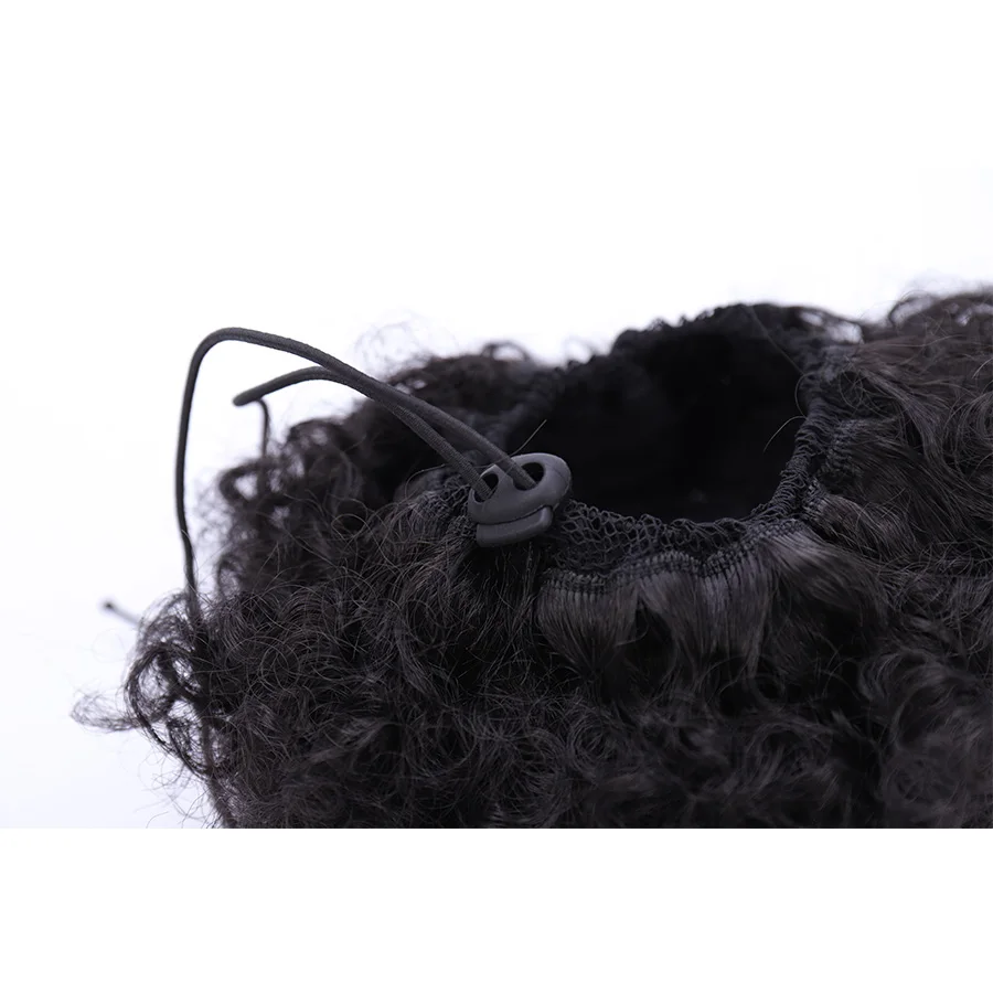 Конский хвост Афро-американский короткий афро кудрявый обертывание шнурок слоеный конский хвост наращивание волос