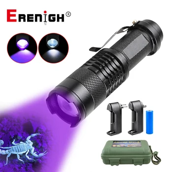 

LED UV Flashlight Ultraviolet Torch Zoomable Adjustable Focus Mini UV Black Light Pet Urine Stains Detector Scorpion Hunting