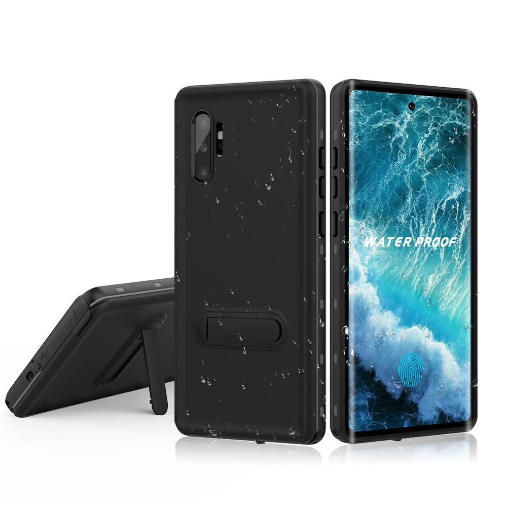 Чехол Lamorniea для samsung Note 10 Plus 5G Водонепроницаемый Чехол Защита от воды 360 полная защита чехол для samsung Note 10 5G 10 Plus 5G - Цвет: Black