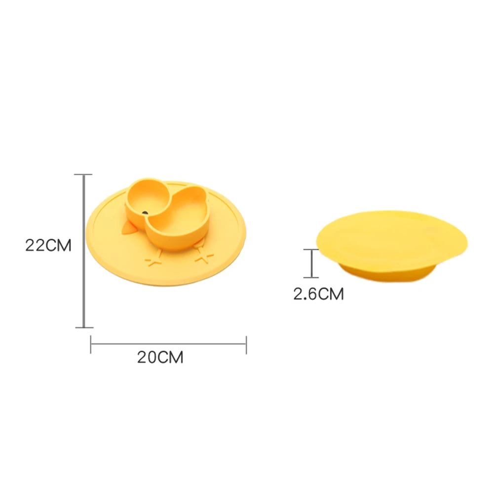 Милый цыпленок малыш противоскользящая силиконовая Тарелка на присоске чаша стол поднос для кормления детская посуда детская столовая посуда