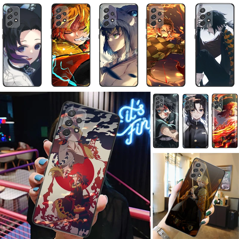 Demon Slayer Kimetsu No Yaiba Kamado Tanjirou Kamado Nezuko Agatsuma Zenitsu Phone Case For Samsung Galaxy A52 4g 5g 2 Funda Phone Case Covers Aliexpress
