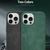 Italian Alcantara Case for iPhone 15 Pro Max Business Leather Phone Back Cover for iPhone 16 Pro Max Magnets For MagSafe Grey 5