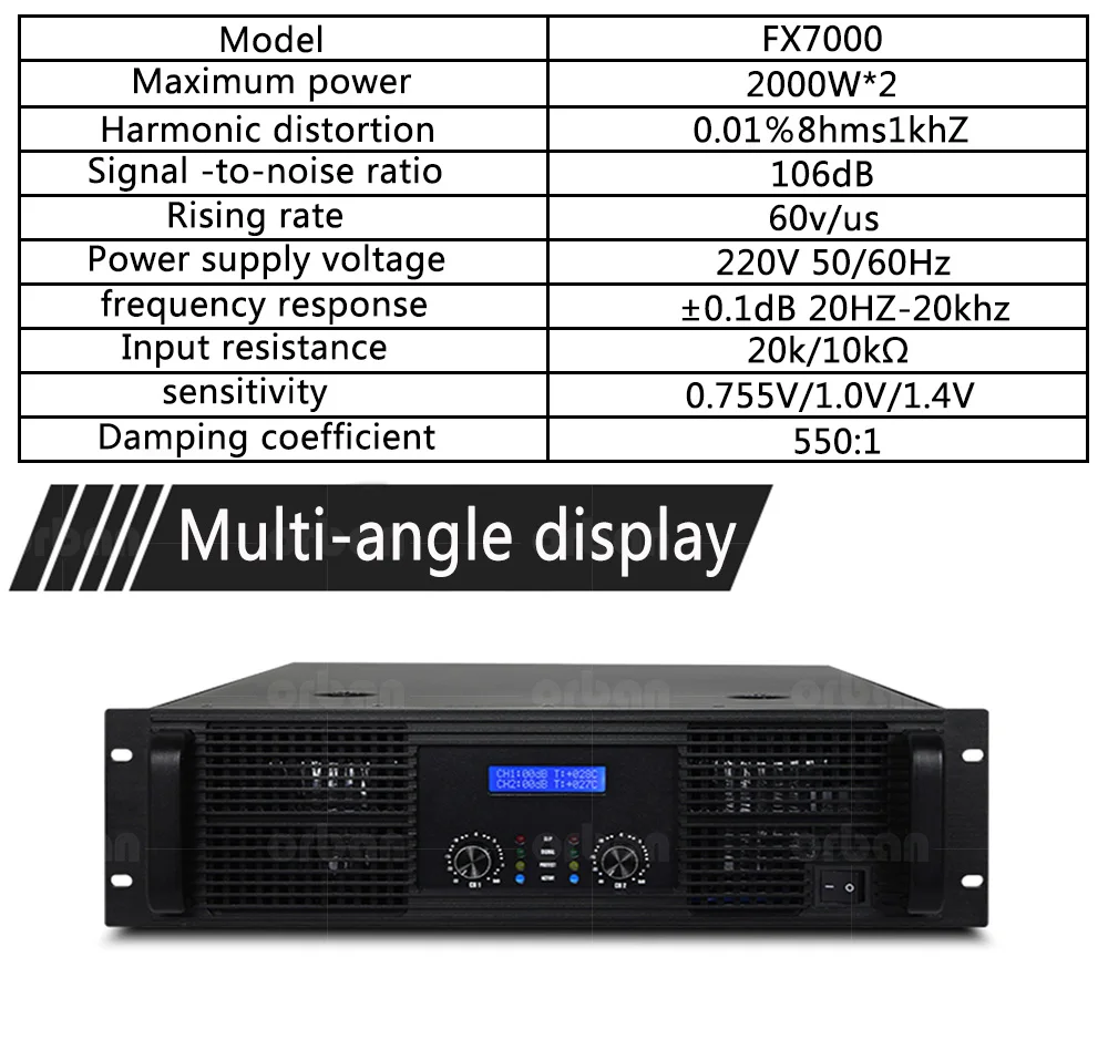 2000W pure rear stage 2 channel professional power amplifier high power stage outdoor performance home KTV conference project