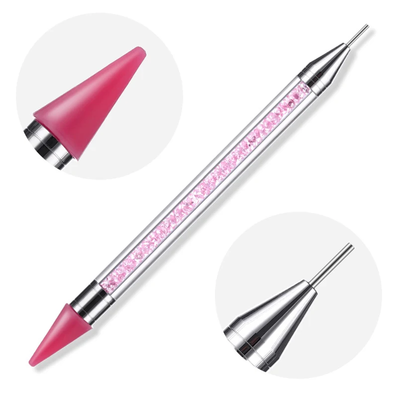 Красный Double-Ended Nail Point Drill Pen Rhinestone Picker DIY Drawing Manicure Tools V9-Drop - Цвет: Красный