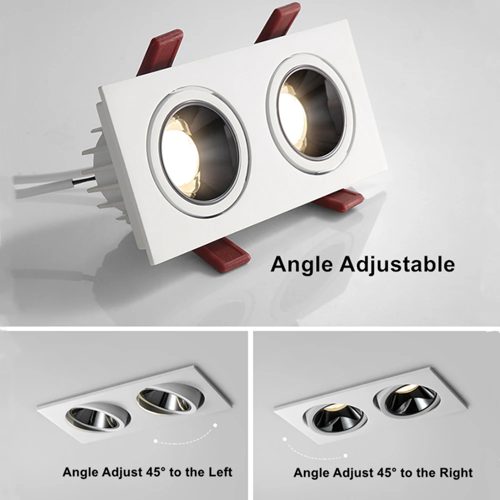 Modern simple anti-glare COB spotlight single/double LED down light 24W 7W LED spotlight indoor lighting fixtures led downlight recessed ceiling spotlight ceiling lamps