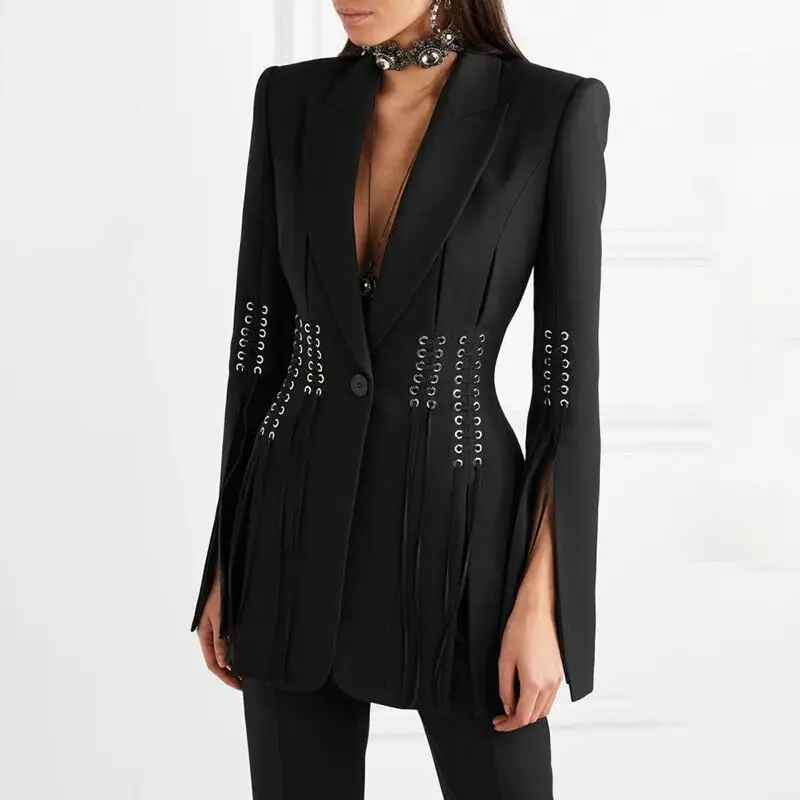 

2020 Small Loose Coat Metal Button Suit