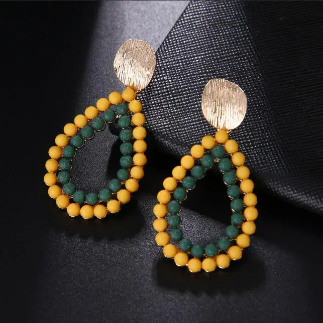 Модные серьги женские Boho ручной работы висячие серьги девушки цветок эффектные ювелирные изделия любовь подарок - Окраска металла: C2094