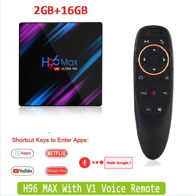 2GB16GB TI Vorco RC H96 MAX 9,0 Android ТВ-бокс на Rockchip RK3318 4 Гб ОЗУ 64 Гб H.265 4K Google голосовой помощник Netflix Youtube 2G 16G медиаплеер - Цвет: 2GB16GB TI Vorco RC