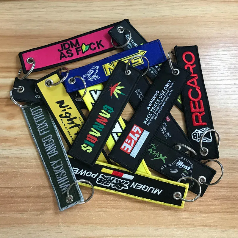 Брелок для ключей JDM с вышивкой из полиэстера | Автомобили и мотоциклы