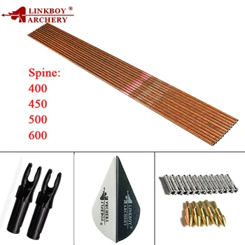 

12PCS Linkboy Archery Carbon Arrows Spine400 450 500 600 32inch DIY Compound Bow Traditional bow Accessories Hunting