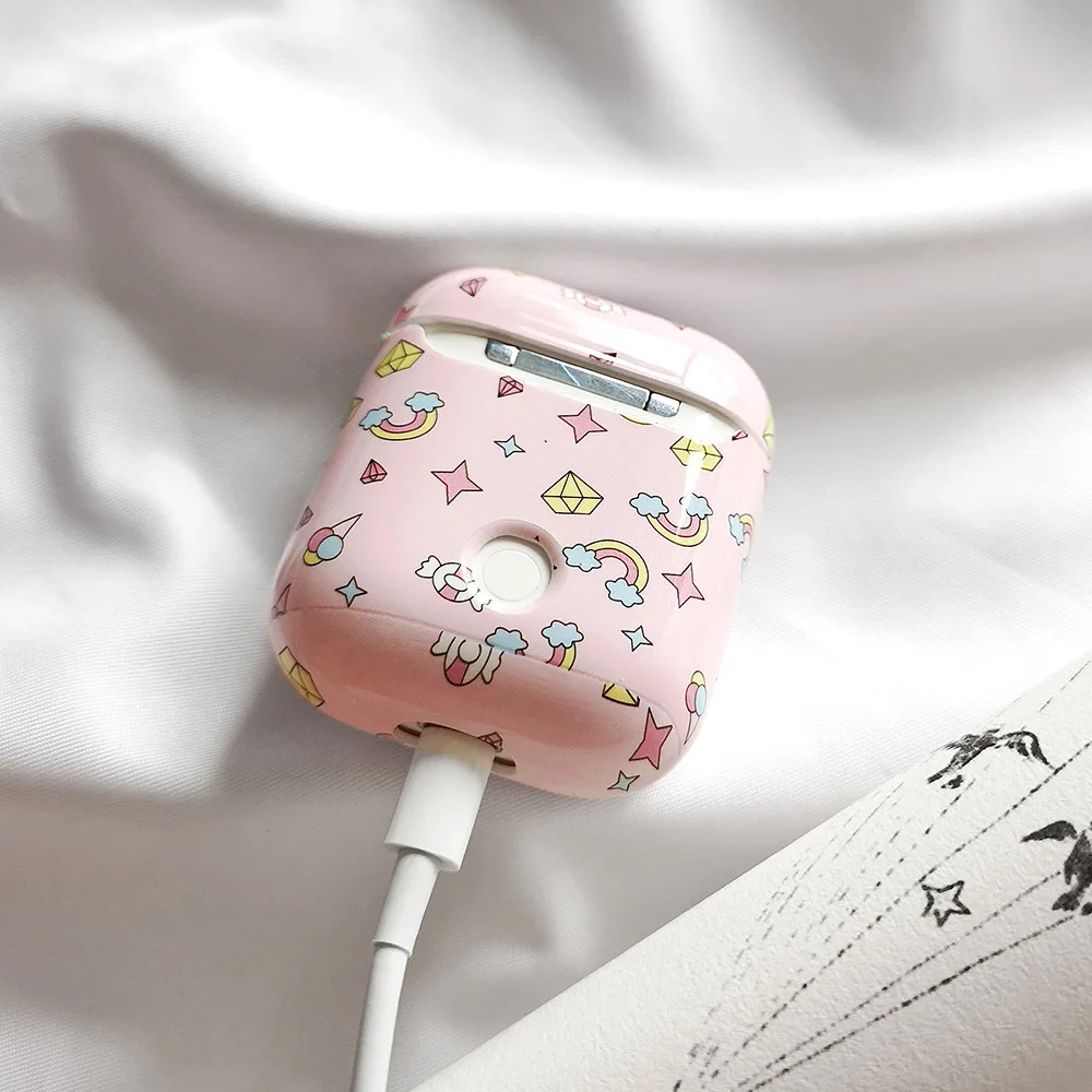 Розовый Единорог наушники чехол для Apple Airpods 2 1 Air Pods Чехлы мультфильм милые наушники чехол для AirPod Защитная гарнитура чехол