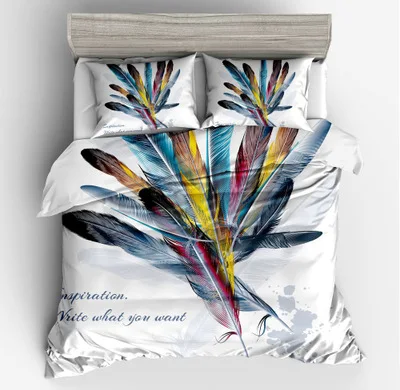 19 King size bedding set quilt cover letter feather home textile new comfortable home bedding Christmas elk bed set queen bed set - Color: 19