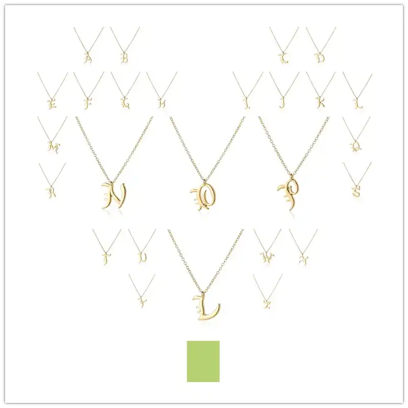 Corsiva Inglese Lettera Nome Segno 26 Monogram Collana Della Catena Del Pendente Di Alfabeto Iniziale Amico Di Famiglia Regalo Fortunato Della Collana Dei Monili Aliexpress