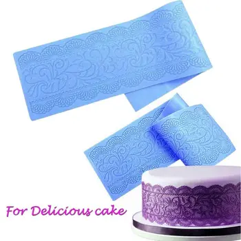 

New DIY Cake Mold Food grade Flower Lace Shaped Silicone Mold Mould Fondant Cake Decoration Baking Tool Lace Mat 40 x 10cm