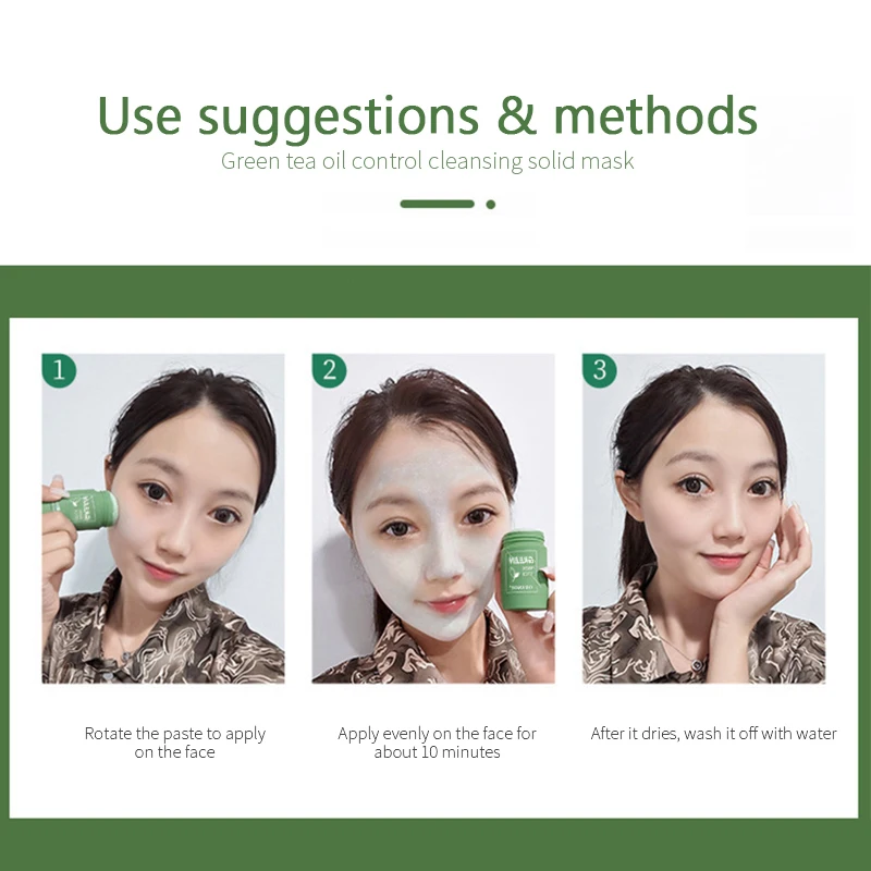 ORANOT Green Tea Mud Mask Oil Control Purifying Clay Clearing Solid Mask Moisturizing Anti Acne Blackhead Fine Pore Face Care