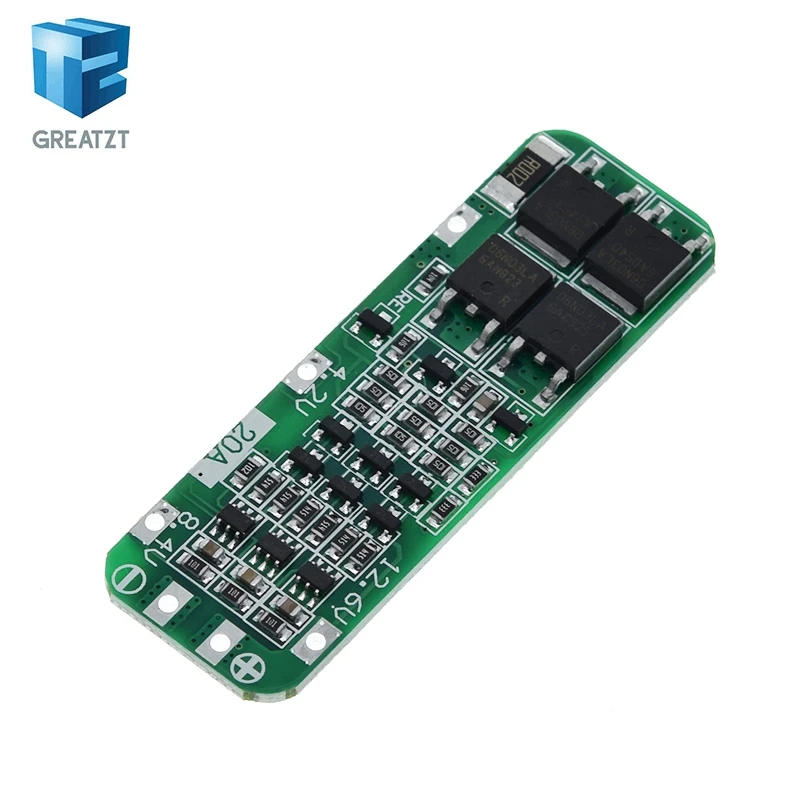 1/2/4 Stück 3S 20A Li-Ionen-Lithium-Akku 18650 Ladegerät PCB BMS Schutzplatine für Bohrmotor 12,6V Lipo-Zellenmodul 64x20x3,4mm – Detail 11