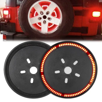 

1pc Car Decorative Lamp Wheel Hub Spare Tire Third Brake Light LED Wheel Ring Light For Jeep Wrangler 1997-2018