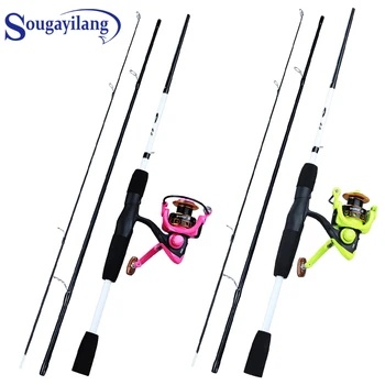 

Sougayilang New 1.75m Fishing Rod Combos Portable 3 Section Lure Fishing Rod with 12BB Aluminum Spinning Fishing Reels Kit Pesca