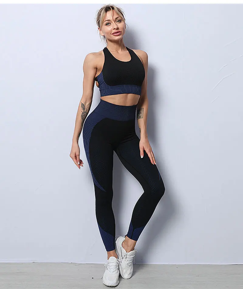 Women Yoga Set Gym Set Yoga Bra Suits Gym Clothing Sport Fitness Suit Running Clothes Yoga Top Leggings Women Seamless Gym Suit