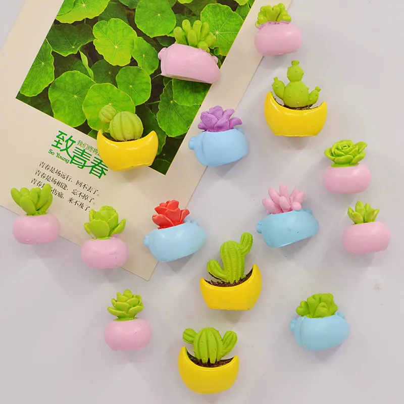 Cactus Refrigerator Magnet Creative Home Accessories Cute Three-dimensional Magnetic Stickers Sticky Notes | Дом и сад
