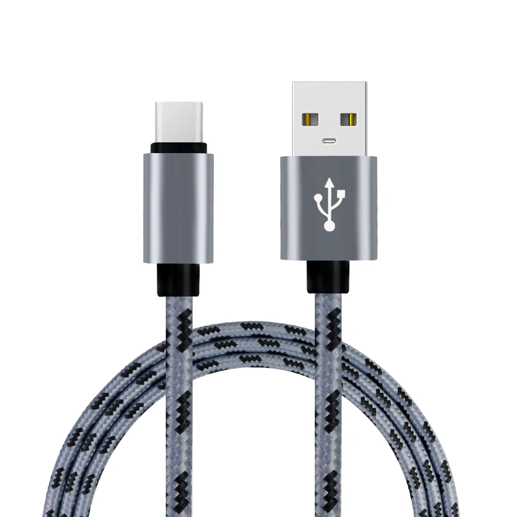 2 м сетка плетеный хлопок Быстрый usb type-C USB зарядное устройство зарядный кабель для Xiaomi 6