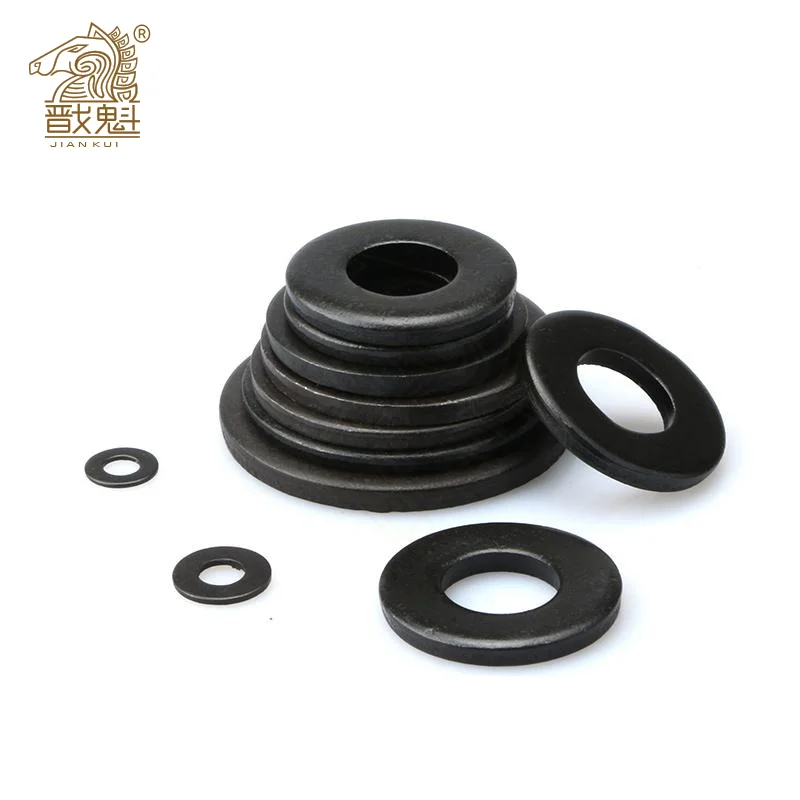 5/50pcs M2 M2.5 M3 M4 M5 M6 M8 M10 M12 M14 M16 M20 M22 M24 GB97 DIN125 Black Grade 8.8 Carbon Steel Flat Washer Plain Gasket Pad