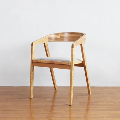 PineLog Nordic solid wood dining chair iron art simple computer desk chair coffee shop leisure chair president chair back office chair - Цвет: PineLog