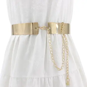 

Fashion Women Party Hollow Metal strap for women Modeling belt Wide Waistb and Belt Waist Chain Dress Punk Fashion Belts