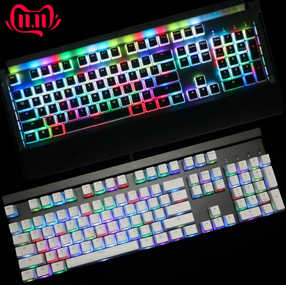 Best pudding pbt Doubleshot keycap oem back light mechanical keyboards milk white pink black gh60 poker 87 tkl 104 108 ansi iso Keys