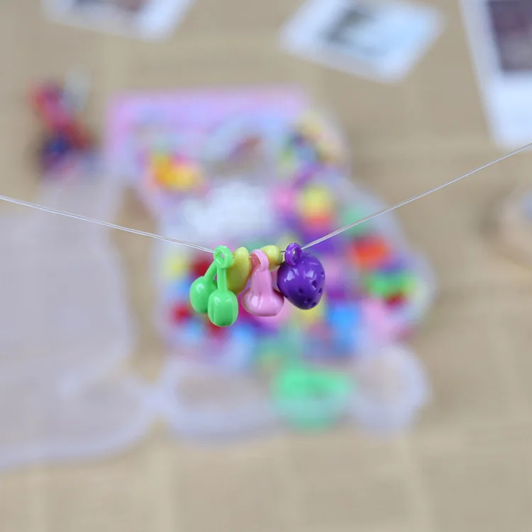 Small 3-Tier Square Box Color DIY Children Beaded Bracelet Set Hand-made Educational Toy Necklace Ornament Accessories