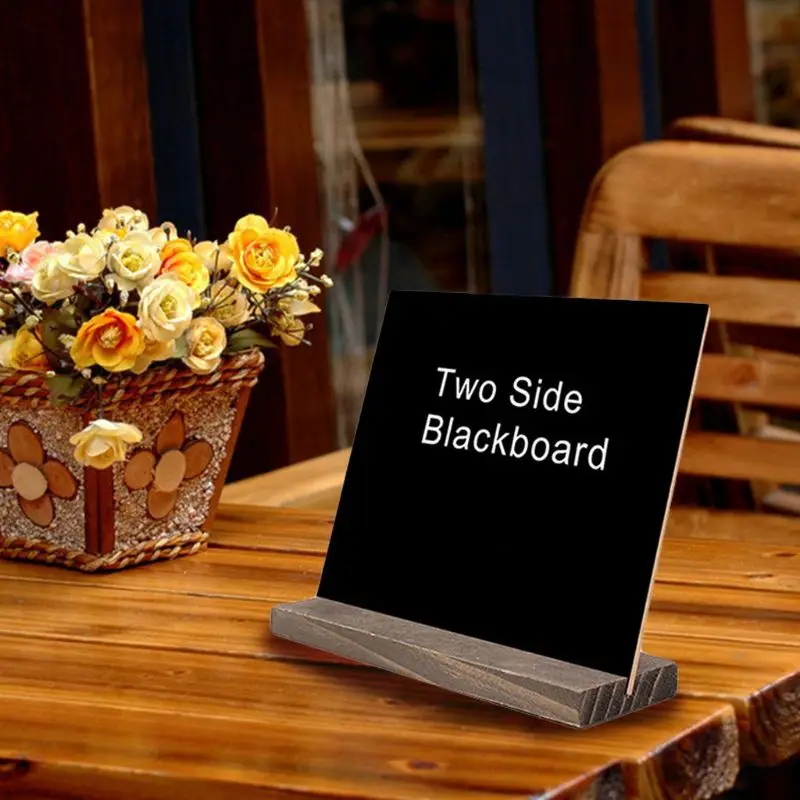 

1Set Wood Tabletop Chalkboard Double Sided Blackboard Message Board Children Kids Toy Desktop signature blackboard l29k