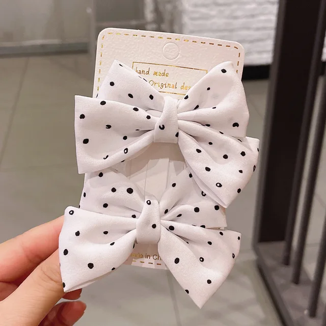 2022 New Bow Headgear Cute Sweet Little Girl Hair Accessories Summer Girls Net Red Clips Baby Hairpins Children Hair Clips Gifts B2-Dot