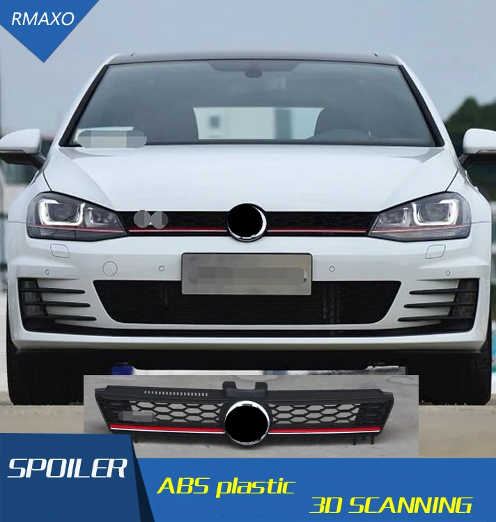 

For Volkswagen Golf 7 7.5 Racing Grills 2014-2017 Honeycomb grid Front Racing Grill Grille black Front bumper modified for golf