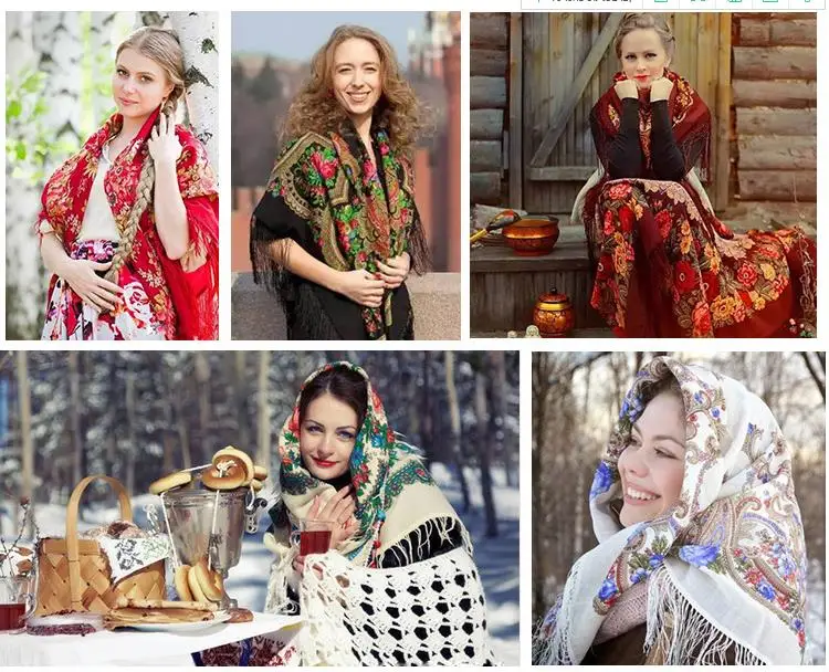 90x90 см Модный женский хлопковый квадратный шарф-шаль русская леди подарок кисточка Зимний цветочный однотонный платок шарф