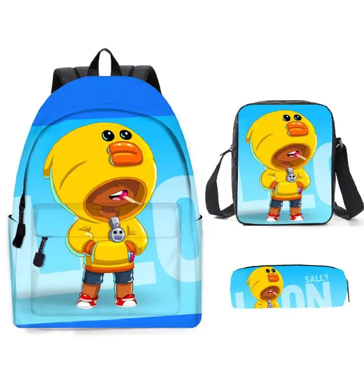 

Hot Stars Leon Game Print Children School Book Bags Set 3 PCS/SET Kids Boys Girls School Backpacks Mochila