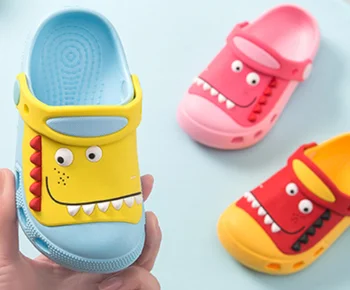 

F Baby Crocodile Charms Slippers Sandals Garden Cartoon Pattern Children'S Summer Soft Toddler Shoes 2020 Boy Kids Women'S