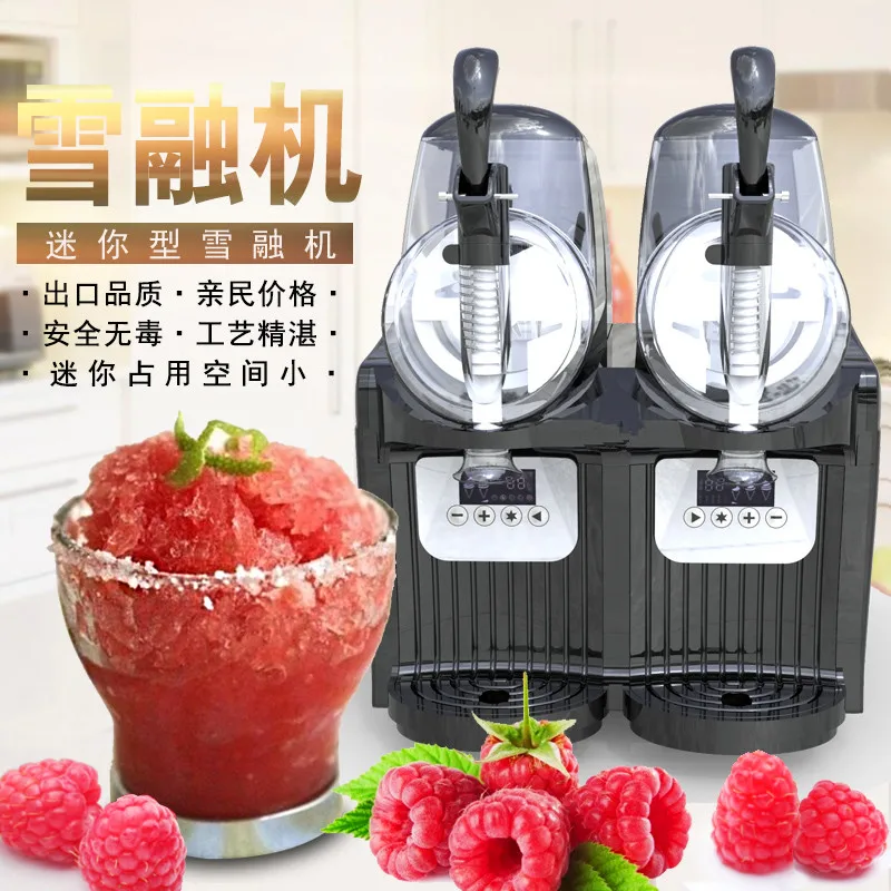 New 2 Tank Automatic Snow Mud Machine Snow Melting Machine Ice Slush Sand Ice Tea Juice Making