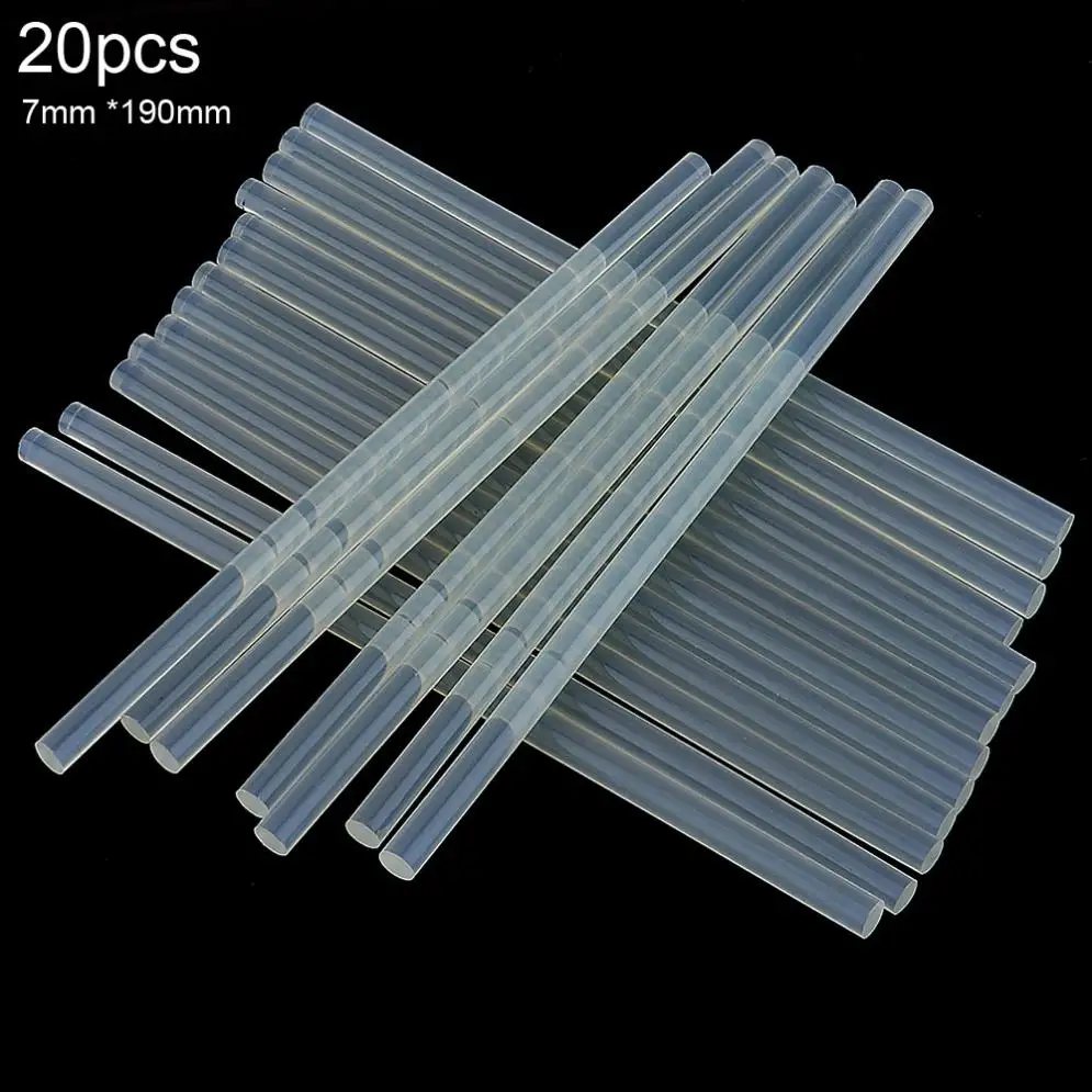 20pc/lot 7mmx190mm Transparent Hot-melt Gun Glue Sticks Adhesive DIY Tools for Repair Alloy Accessories | Инструменты