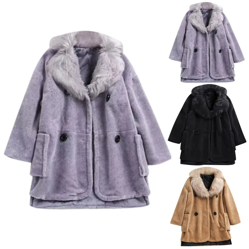 Куртка Manteau Femme, зимнее пальто с хлопковой подкладкой, женская верхняя одежда с меховым воротником, плюс бархатные толстые куртки с длинным рукавом, парки, пальто