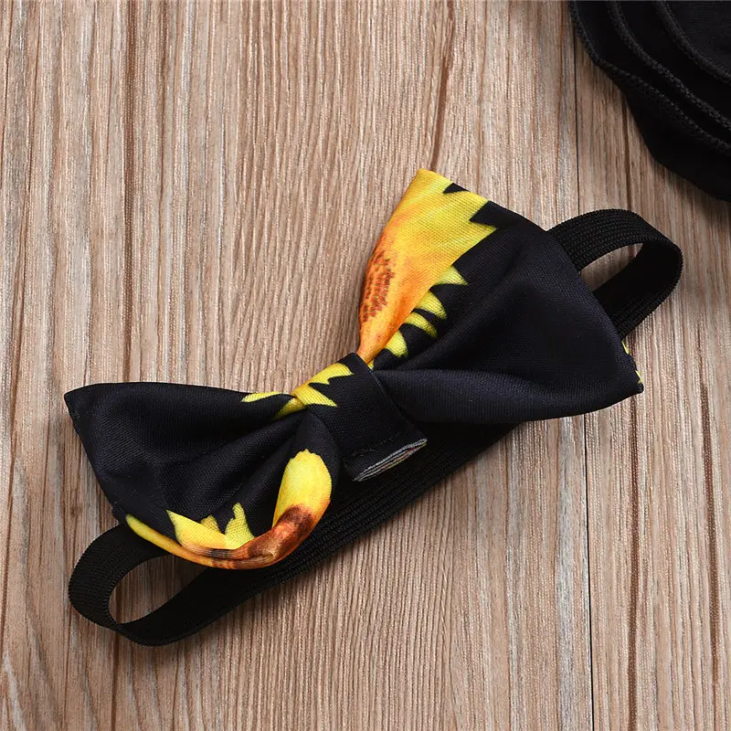 2020 summer sunflower baby girl clothes set  (8)
