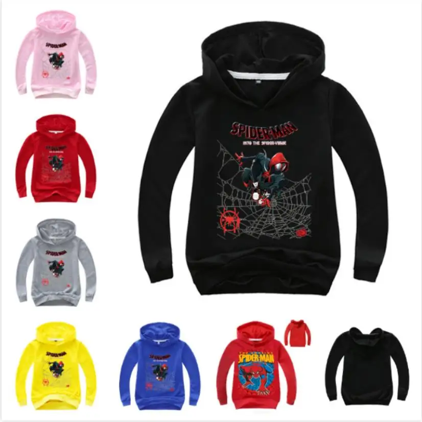 

Spring Children's Hoodies Baby Boys T-Shirts Cartoon Spiderman Print Girls Long Sleeve T Shirt Cotton Tops Tees Kids Sweatshirts