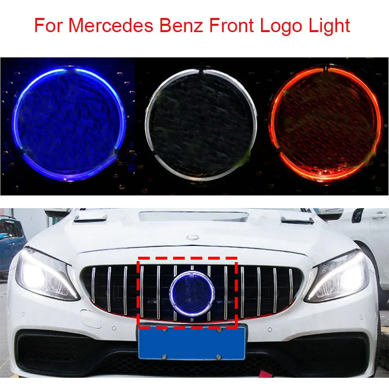 

Car Decoration Auto Head Front Logo LED Light Guide Headlights Daytime Light 18.5cm New Old year for A B E GL CL CLS GLK Class
