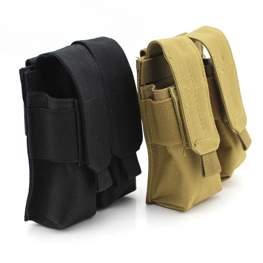 

Outdoor Tactical MOLLE Dual Pistol Magazine Pouch EDC Universal Hook&Loop Tools Knives Flashlights Holster Pouch
