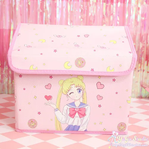 Светло-серый Мультфильм милый My Melody Cardcaptor Sakura Сейлор Мун девушки косметическая коробка сумки макияж сумки игрушки складной ящик для хранения сумка органайзер - Цвет: Светло-серый