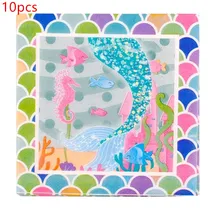 10 pçs de alta qualidade sereia guardanapos descartáveis meninas feliz aniversário tema sereia papel toalha casamento páscoa decoração suprimentos(China)