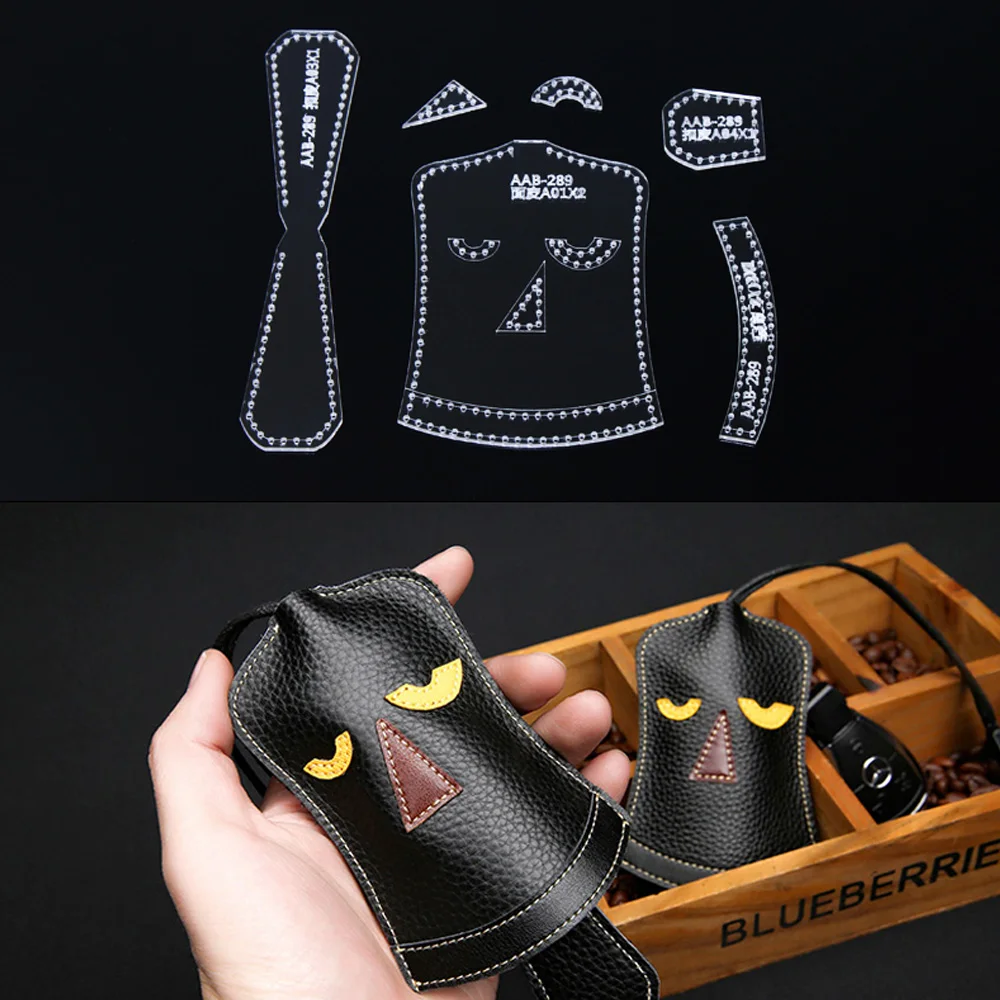 

Leather craft tools fashion car key package drawings making template diy handmade leather sewing version template