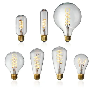 

Vintage Edison Bulb LED Light E27 4W Dimmable Industrial Filament LED Lamp Retro Glass Holiday Lights Decor Chandelier Lighting