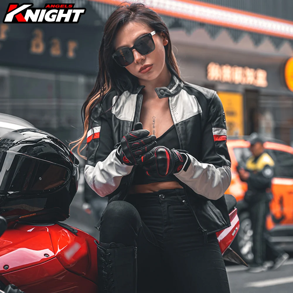 Motorcycle Leather Jacket Women Anti 