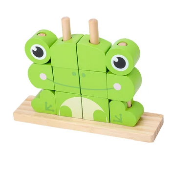 

1 Set Wood Toys Inserting Blocks Forest Animal Wooden Building Blocks Educational Toys Children Learning Game For Kids