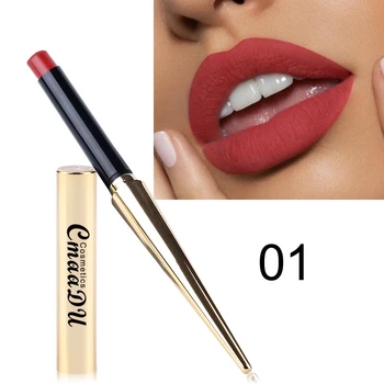 

Women lipstick cosmetic tools fashion golden bullet design matte lip gloss stick makeup